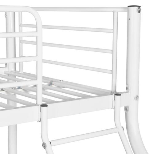 Sengestel køjeseng til børn hvid metal 140 x 200 / 90 x 200 cm