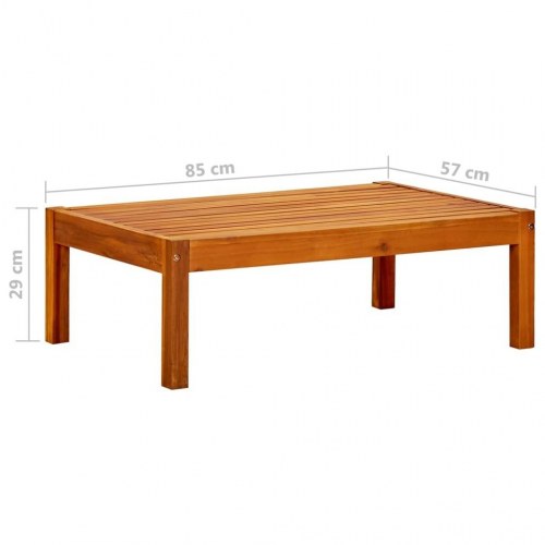 Havebord i massivt akacietræ 85 × 57 × 29 cm - lavt sofabord til have og terrasse