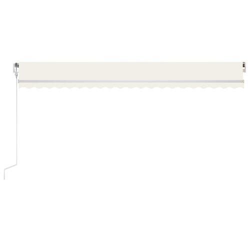 Markise m. LED + vindsensor 500x300 cm automatisk creme