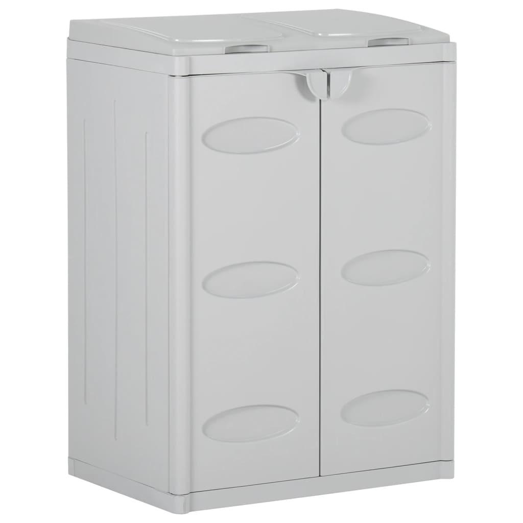 Affaldsspand med 2 døre 65x45x88 cm PP grå