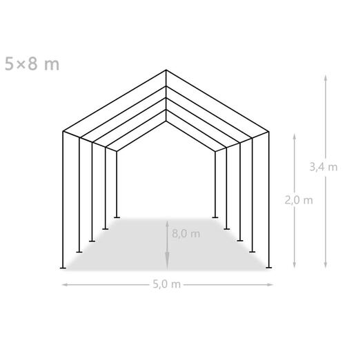 Festtelt 5x8 m PE hvid