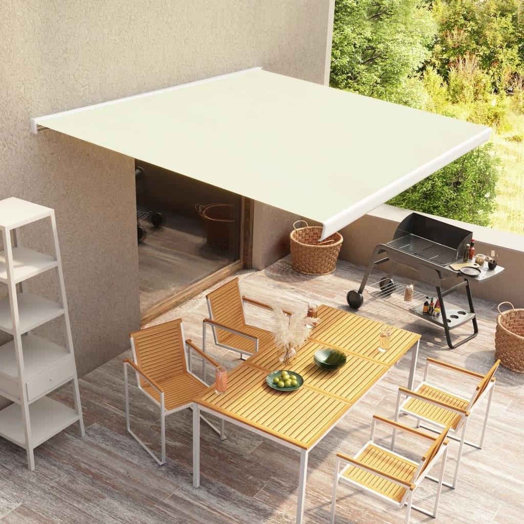 Kassettemarkise m. motor 300x250 cm cremefarvet