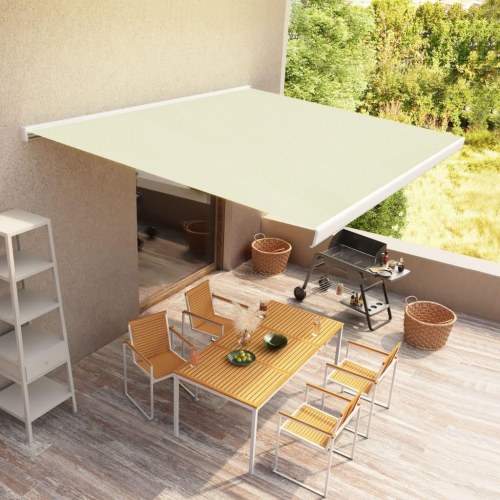 Kassettemarkise m. motor 500x300 cm cremefarvet