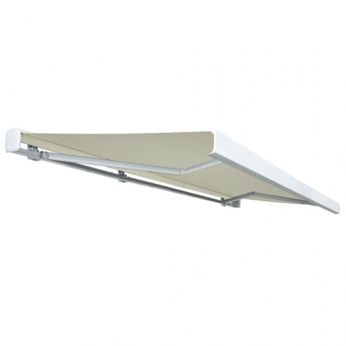 Kassettemarkise m. motor 500x300 cm cremefarvet