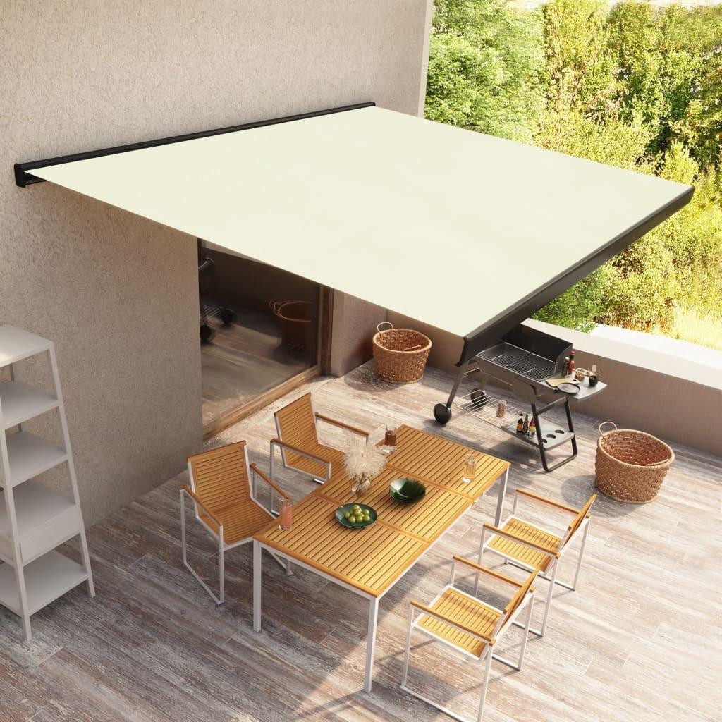 Kassettemarkise m. motor 450x300 cm cremefarvet