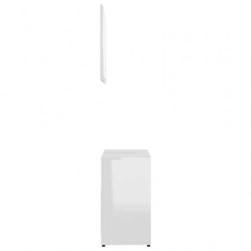 Badeværelsesmøbelsæt 3 dele konstrueret træ hvid højglans