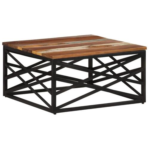 Sofabord 68x68x35 cm massivt genbrugstræ