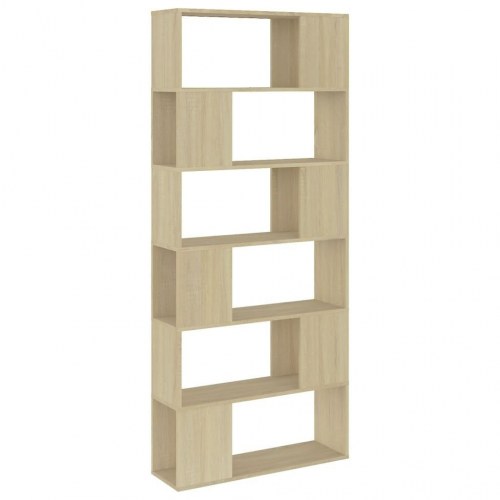 Bogreol/rumdeler 80×24×186 cm - konstrueret træ i sonoma-eg
