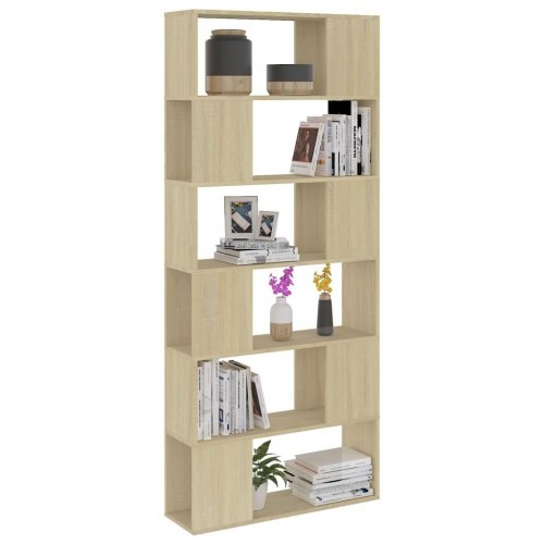 Bogreol/rumdeler 80×24×186 cm - konstrueret træ i sonoma-eg