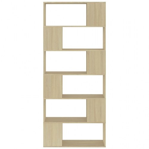 Bogreol/rumdeler 80×24×186 cm - konstrueret træ i sonoma-eg