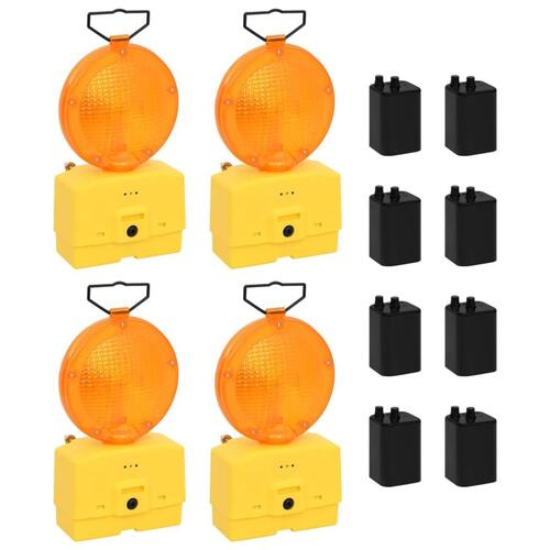 Arbejdslamper til byggeplads 4 stk. med batterier 18x8x37 cm