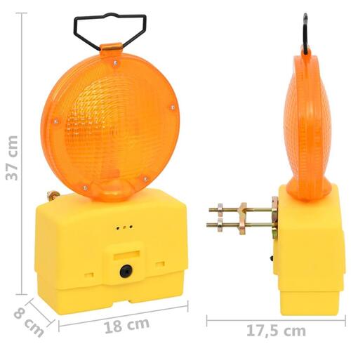 Arbejdslamper til byggeplads 4 stk. med batterier 18x8x37 cm