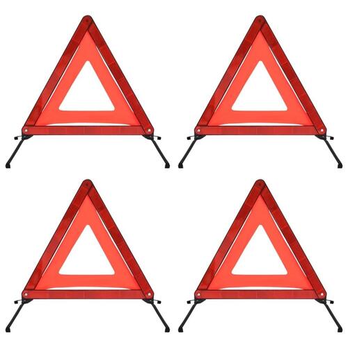Advarselstrekant 4 stk. 56,5x36,5x44,5 cm rød
