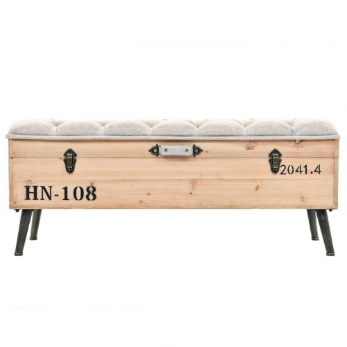 Opbevaringsbænk 110 cm massivt grantræ