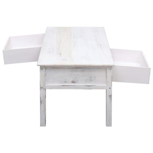 Sofabord 100 x 50 x 45 cm træ antik hvid
