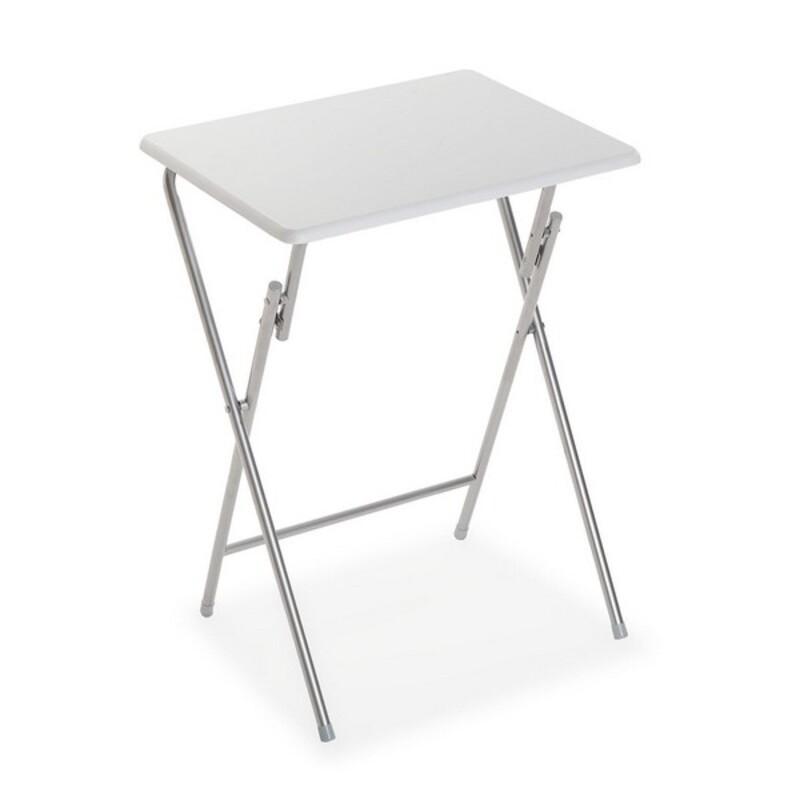 Sammenklappeligt Bord Hvid Metal Træ Mdf 37 5 X 65 5 X 47 5 Cm