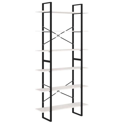 Reol 100x30x210 cm massivt fyrretræ hvid