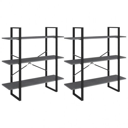 Reol 100x30x210 cm massivt fyrretræ grå