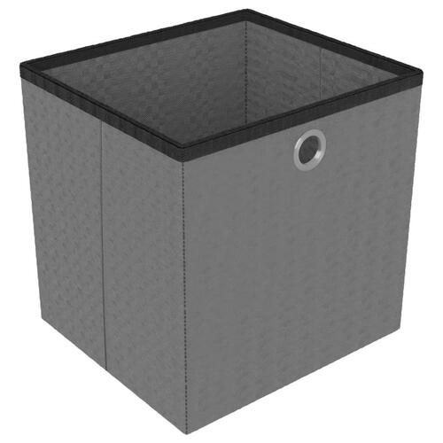 Reol med 9 rum og kasser 103x30x107,5 cm stof sort