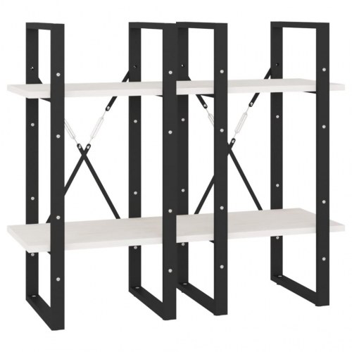 Bogreol 40×30×140 cm med 4 hylder - massivt fyrretræ, hvid