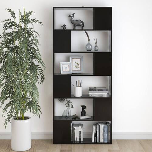 Bogreol/rumdeler 80x24x186 cm spånplade sort