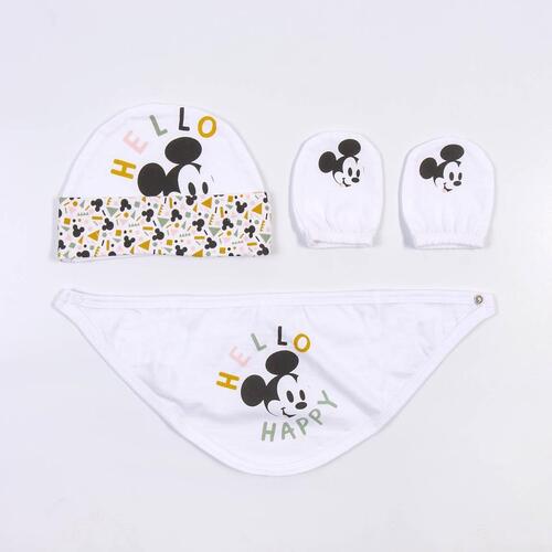Sæt med tøj Mickey Mouse 4 Dele Hvid (1 måned)