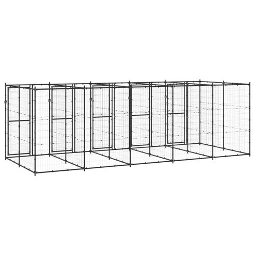 Udendørs hundebur 12,1 m² stål