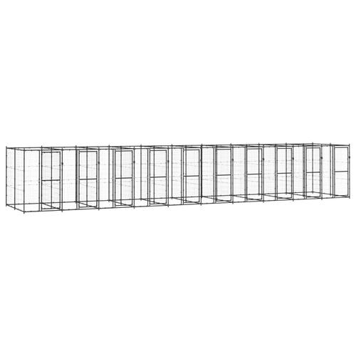 Udendørs hundebur 24,2 m² stål