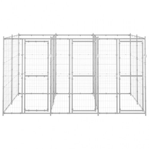 Udendørs hundebur 7,26 m² galvaniseret stål