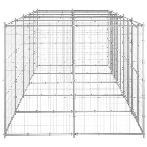 Udendørs hundebur 12,1 m² galvaniseret stål