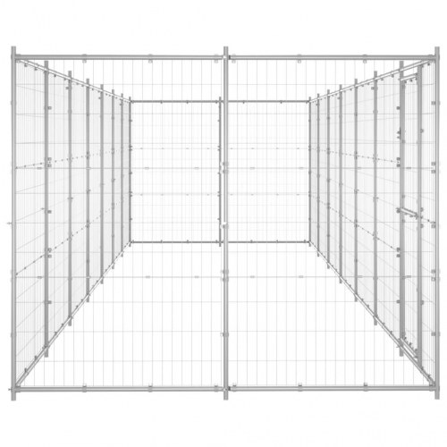 Udendørs hundebur 16,94 m² galvaniseret stål