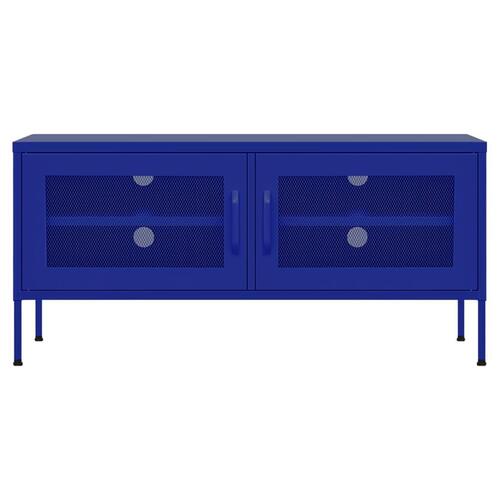 Tv-skab 105x35x50 cm stål Marineblå