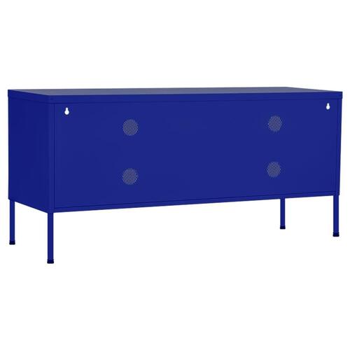 Tv-skab 105x35x50 cm stål Marineblå