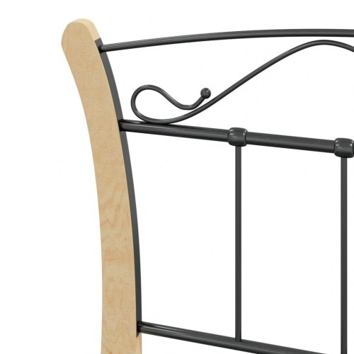 Sengestel 90 x 200 cm i metal og egetræ - sort/natur