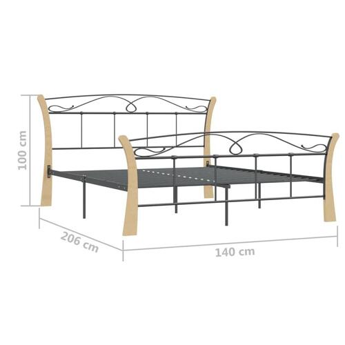 Sengestel 140x200 cm metal sort