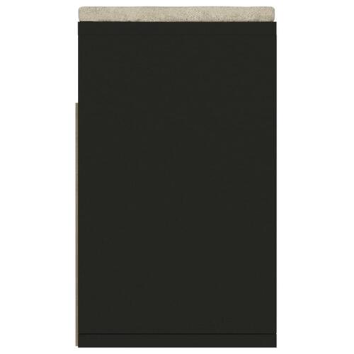 Skobænk med hynde 104x30x49 cm konstrueret træ sort