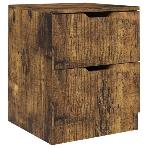 Sengeborde 2 stk. 40 x 40 x 50 cm - røget egetræ