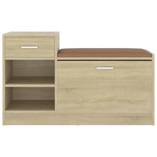 Skobænk 94,5x31x57 cm konstrueret træ sonoma-eg