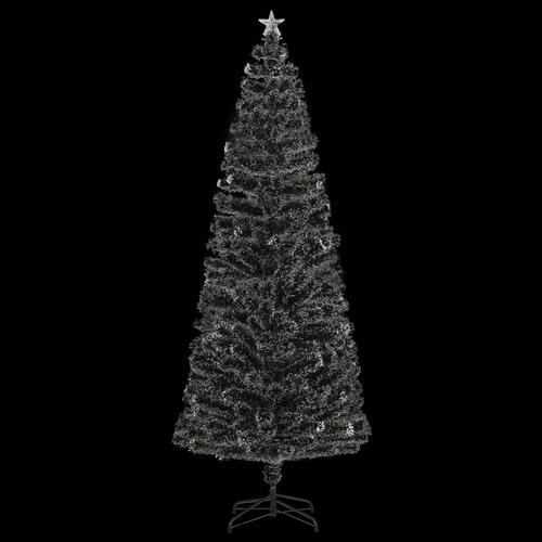 Kunstigt juletræ med fod og LED-lys 240 cm fiberoptisk