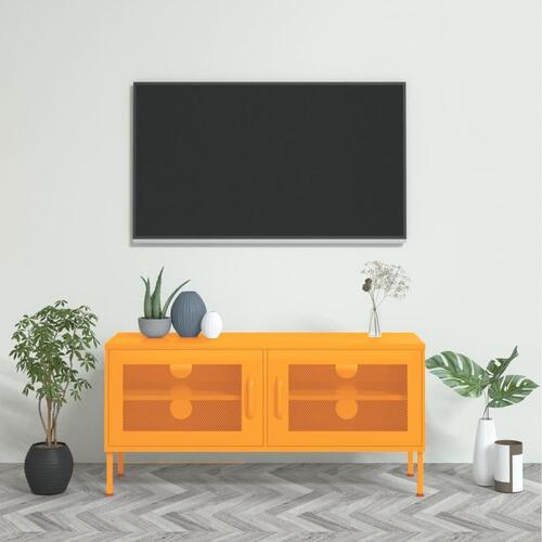 Tv-skab 105x35x50 cm stål Sennepsgul