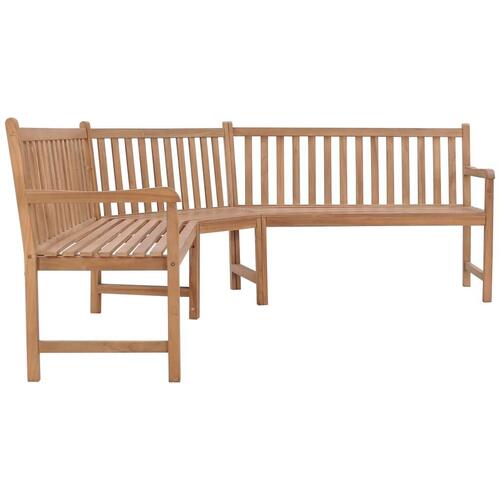 Hjørnebænk til haven 185x185x90 cm massivt teaktræ