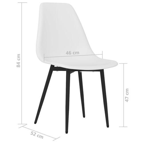 Drejelige spisebordsstole 4 stk. PP hvid