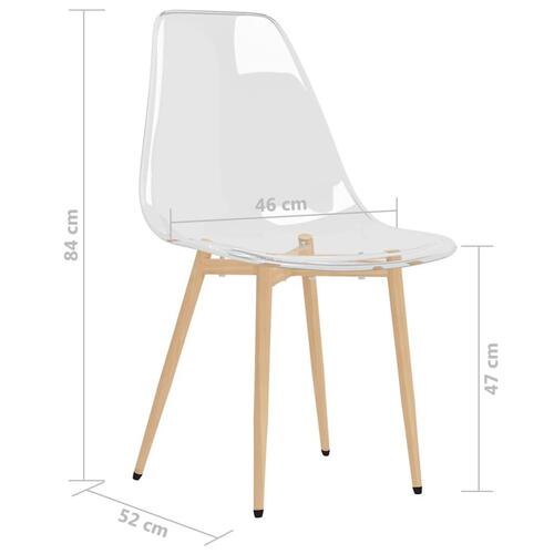 Spisebordsstole 2 stk. PET transparent
