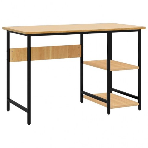 Computerbord 105x55x72 cm MDF metal sort og lys egetræsfarvet