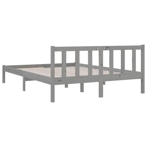 Sengeramme 150x200 cm King Size massivt fyrretræ grå
