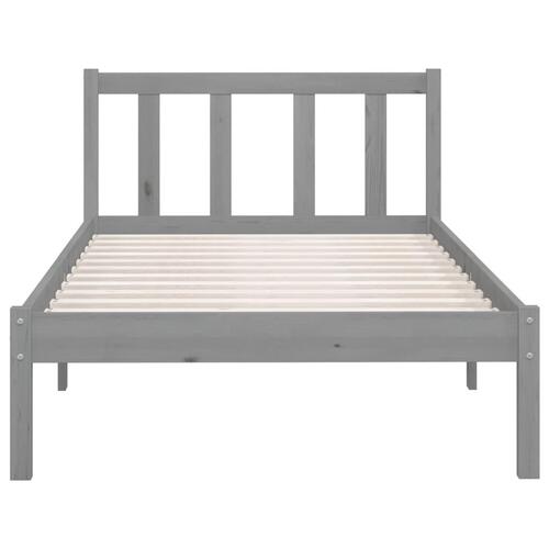 Sengeramme 90x190 cm Single massivt fyrretræ grå