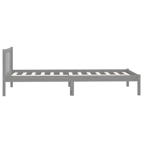 Sengeramme 90x190 cm Single massivt fyrretræ grå