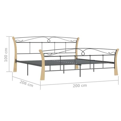 Sengestel 200x200 cm metal sort