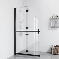 Foldbar brusevæg 110x190 cm transparent sikkerhedsglas