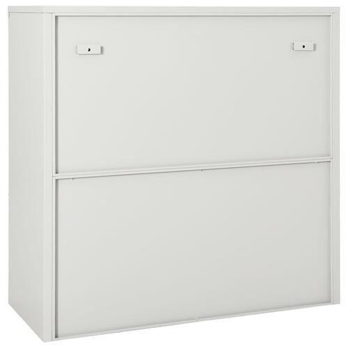 Skab med skydelåger 90x40x90 cm stål lysegrå